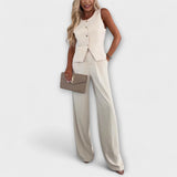 Wilhelmina - Ensemble élégant sans manches avec top et pantalon