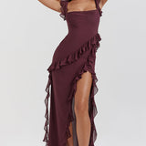 Amira Long Dress – Dark Plum