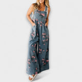 Bethany - Salopette en denim à motif floral