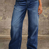 Jeans à taille moyenne et coupe droite