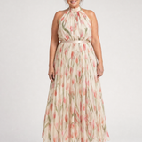 Aurelle | Robe Midi à Motif Floral avec Décolleté Croisé