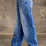 Jeans à taille moyenne et coupe droite