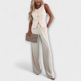 Hazel - Ensemble deux pièces chic en V avec débardeur et pantalon