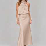 Nopal | Robe midi sans manches avec col drapé