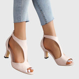 Florence | Escarpins peep-toe rosé poudré