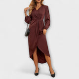 Nora - Robe fluide en chocolat
