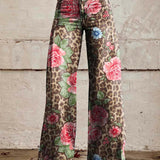 PANTALON JULIA ROSA & LEOPARD À COUPE LARGE