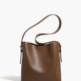 Soft-Buckle Piping Bucket Bag
