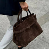 Vintage Buckle-Design Top-Handle Bag