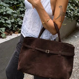 Vintage Buckle-Design Top-Handle Bag