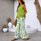 Verdalisse | Ensemble d'été élégant en deux pièces avec pantalon ample