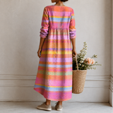 Florence | Robe longue à rayures pastel