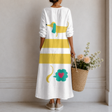 Fabienne | Robe longue à motif teckel
