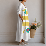 Fabienne | Robe longue à motif teckel