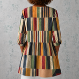 Chloé | Chemise longue en lin à rayures multicolores