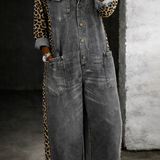 Corinne | Combinaison en jean à motif léopard