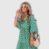 Fabienne | Robe maxi fleurie à manches kimono