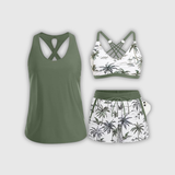 Maren | Ensemble de Tankini-Bikini & Couverture en Trois Pièces