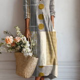 Geneviève | Robe longue à patchwork et pois