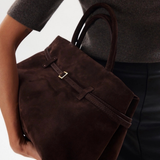 Vintage Buckle-Design Top-Handle Bag