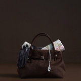 Vintage Buckle-Design Top-Handle Bag