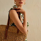 Large Capacity Beach Tote Basket Bag