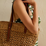 Large Capacity Beach Tote Basket Bag