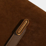 Top Handle Suede Compartment Bag