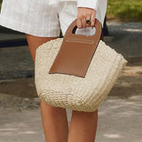 Two Tone Straw Bag