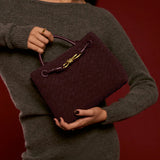Always Chic Suede Woven Tote Bag