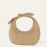 Vacation Style Bow Knot Detail Straw Bag