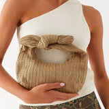 Vacation Style Bow Knot Detail Straw Bag