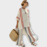Anila - Ensemble Élégant Deux Pièces Avec Design Rayé