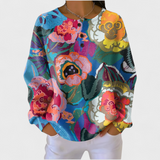 Ida - Pull avec de grandes fleurs colorées