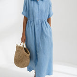 Lysandra™ — Robe chemise fluide estivale