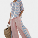 Cecília - Ensemble en lin de bambou rose