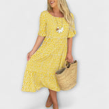 Blythea – Robe midi décontractée et plissée