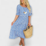 Blythea – Robe midi décontractée et plissée