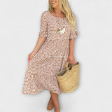 Blythea – Robe midi décontractée et plissée