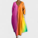 Corinne | Robe longue à imprimé artistique