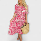 Blythea – Robe midi décontractée et plissée