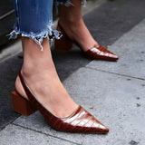 Véronique | Escarpins slingback façon croco