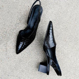 Véronique | Escarpins slingback façon croco