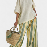 Olívia - Ensemble en lin de bambou de couleur olive