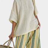 Olívia - Ensemble en lin de bambou de couleur olive