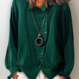 Alena™ - Chemisier à manches longues avec patte de boutonnage