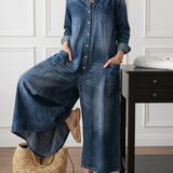 Sylvie | Combinaison en denim délavé