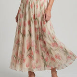 Aurelle | Robe Midi à Motif Floral avec Décolleté Croisé