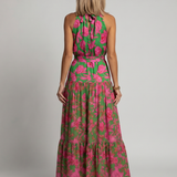 Rowen | Robe midi drapée à col halter