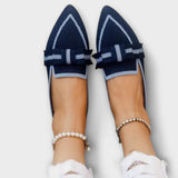 Chaussures plates pour femmes avec design en nœud